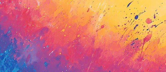 Leinwandbilder - Vibrant gradient backdrop with a vivid splash paint design in pink, orange, and blue creating a dynamic visual effect across the canvas.