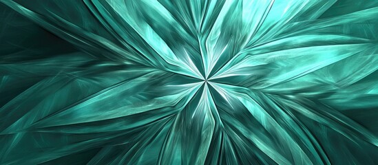 Leinwandbilder - Abstract design showcasing a five-pointed star shape in a vibrant teal color with dynamic rays radiating from a central point creating depth and movement