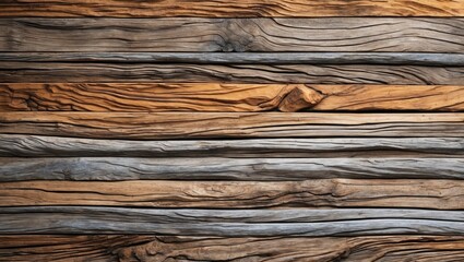 Wall Mural - Wooden texture surface with natural patterns in various shades of brown and gray suitable for backgrounds and design elements