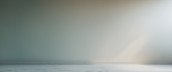 Wall Mural - minimalist empty room interior with light walls and floor casting soft shadows natural light through