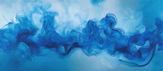 Aufkleber - Aqua and blue smoke effect on a smooth backdrop with flowing lines, creating a vibrant, ethereal atmosphere and abstract visual depth.