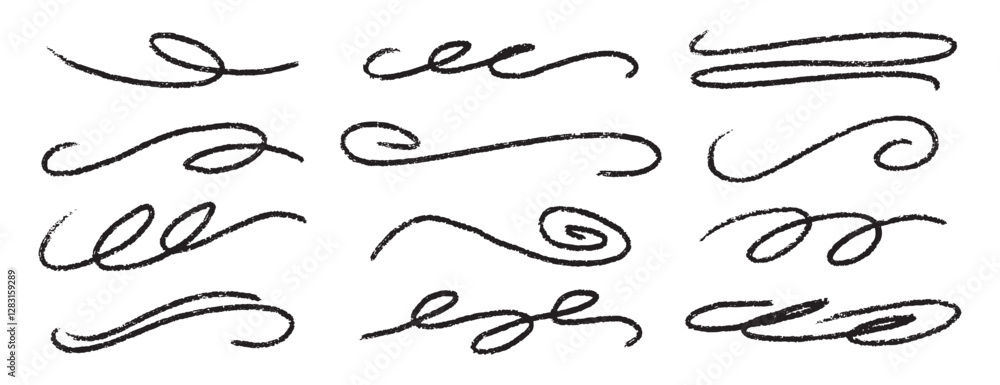divider collection. doodle hand drawn swashes and flourishes. Ornate ...