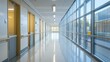 © djatinako - Bright Modern Hospital Corridor with Large Windows and Polished Floors