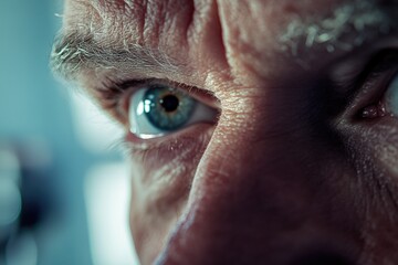 Wall Mural - A close-up view of a person's eye with a blurry background, perfect for use in a story about intimacy or personal space