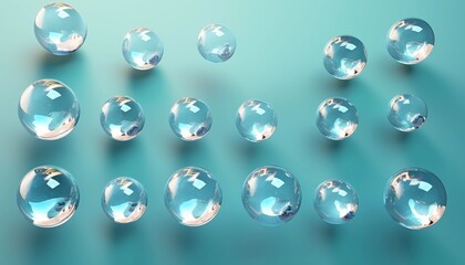 Wall Mural - water drops on blue background