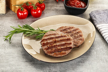 Wall Mural - Grilled two beef burger cutlet