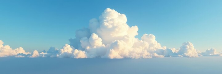 Wall Mural - Majestic cumulus cloud drifting slowly across the sky, calm, light, cumulus clouds