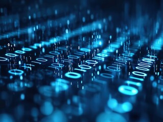 Digital Background with Binary Code and Numbers