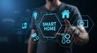 © arsha - Smart Home Technology Interface with Futuristic Icons.