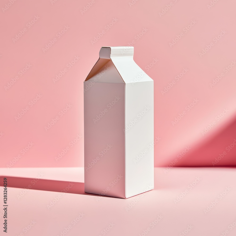White empty drink box packaging mockup,pink background Stock Photo ...