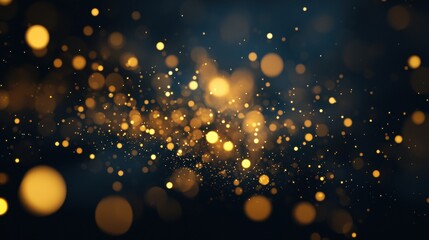 Wall Mural - Glowing golden bokeh lights creating a magical atmosphere