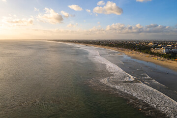 Wall Mural - Aerial view of kuta beach at Badung Regency, southern Bali, Indonesia.