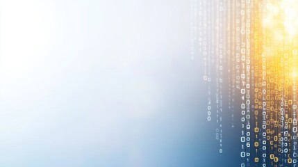 Digital Data Flow with Binary Code and Light Effects in Background