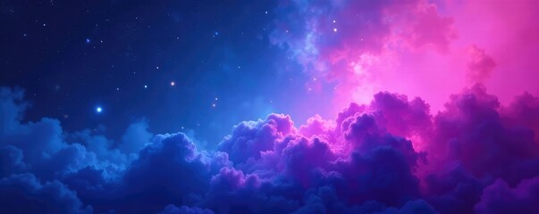 Wall Mural - abstract colorful gradient with blue and pink hues in the universe cosmos, blue, purple, color gradi