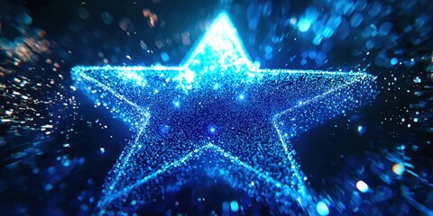 Wall Mural - star is lit up in blue