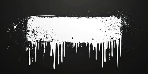 Poster - White and black sign with white paint splatters