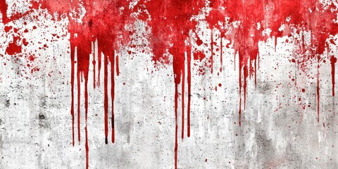 Poster - Wall with red paint dripping down it