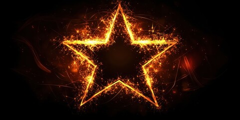 Wall Mural - star with a black background