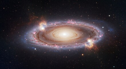 Wall Mural - dramatic spiral galaxy in deep space with stellar formation rings