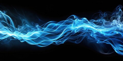 Wall Mural - swirling blue tendrils of energy dance across a dark canvas , swirling, flowing energy, swirling, fl