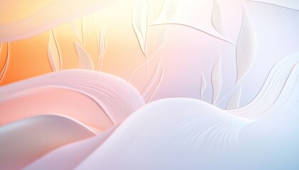 Wall Mural - pastel colored abstract background with flowing lines and floral motifs