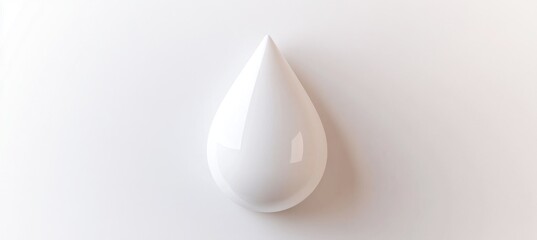 Wall Mural - white drop falling on white background creating clean and minimalist image