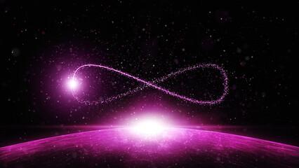 Sticker - metaverse infinite symbol illustration.