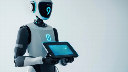 the future is now: a humanoid robot, with sleek, futuristic design and expressive features, presents