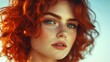 © Nataliia_Trushchenko - Woman with red hair and blue eyes. She has a red headband. She is smiling