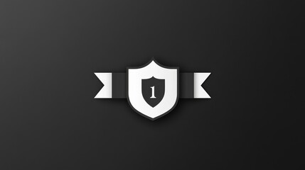 Wall Mural - a white logo of a badge, with space in the middle to add text