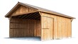 © Andrew - Wooden Garage with Canopy: A rustic wooden garage with a covered carport area, perfect for storing vehicles and equipment.