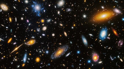Wall Mural - a view from a space telescope capturing the distant galaxies and nebulae far beyond our milky way, s