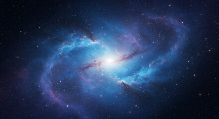Wall Mural - spiral galaxy with starry background and bright center light