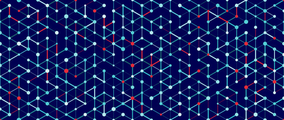 Poster - Modern abstract seamless background with dots and triangles. Medical or connection data concept.