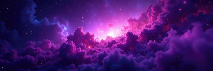 Wall Mural - purple nebula amidst a sea of cosmic dust in the cosmos, cosmic dust, space