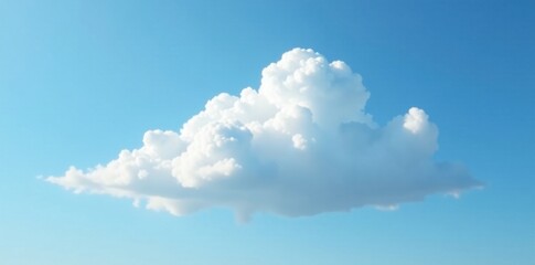 Soft white cloud floats in clear blue sky with gentle breeze , blue, nature