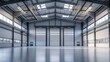 © Andrew - Industrial Interior: A modern and spacious industrial warehouse, featuring a vast, open interior, roller doors, and an airy design, emphasizing functionality and scale.