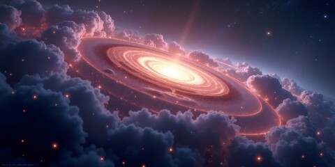 Wall Mural - Galactic Majesty A Breathtaking Spiral of Light and Stars