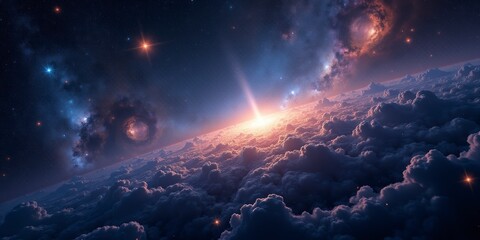 Wall Mural - Galactic Majesty A Breathtaking Spiral of Light and Stars
