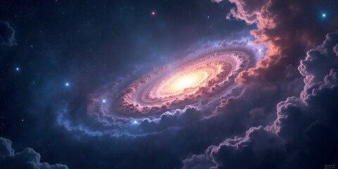 Wall Mural - Galactic Majesty A Breathtaking Spiral of Light and Stars