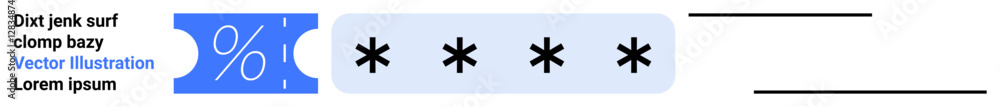 Hidden password represented by asterisk symbols, percentage symbol ...