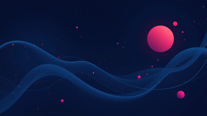 abstract science graphics feature dark background various shapes blue pink