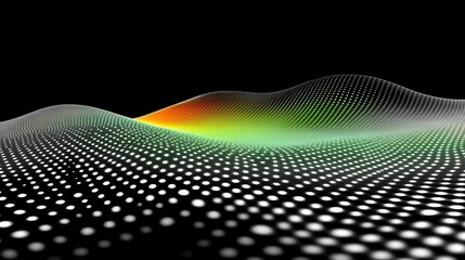 Abstract Wavy Dotted Landscape With Gradient Color