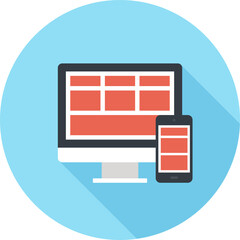 responsive design flat web icon concept