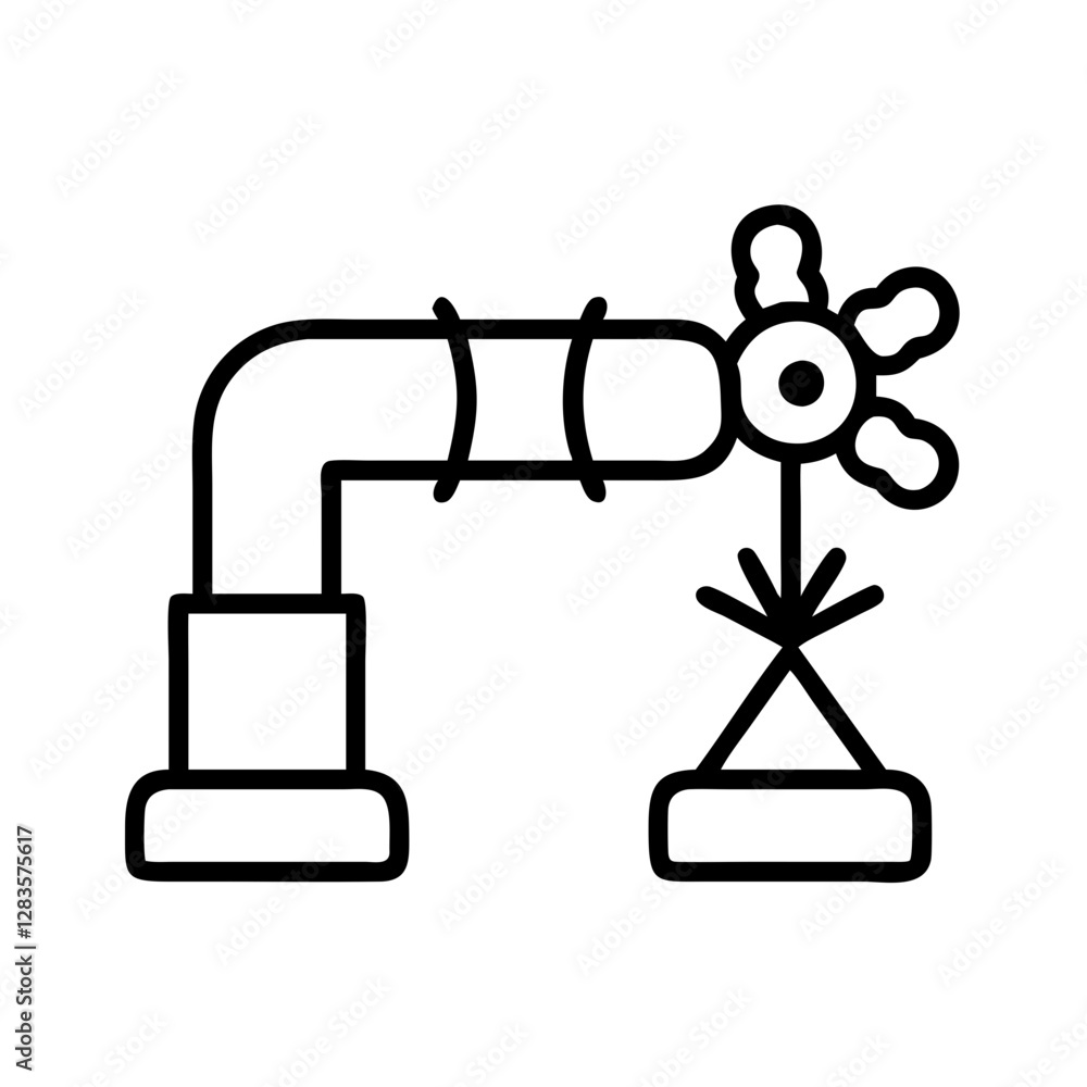 containment boom icon, containment boom line art - simple line art of ...