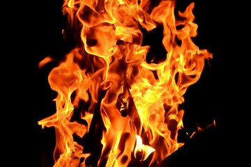 fire on black background
