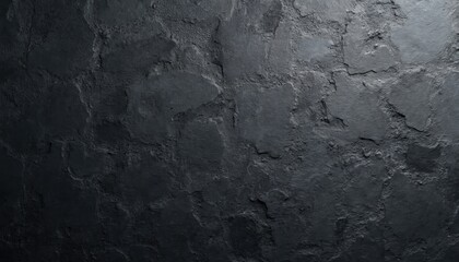 Poster - Black stone background with copy space for header design. Concrete wall surface texture. Aged blackboard border with distressed, grunge effect. Rough structure weathered by time. Grimy industrial