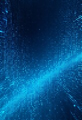 Wall Mural - Data Stream of Blue Dots and Lines Forming a Background