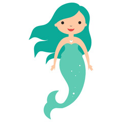 Canvas Print - Cartoon Mermaid illustration mermaid cartoon mermaid vector