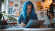 © PixelMinds - Detail-oriented shot of a trendy designer immersed in work using a drawing tablet.